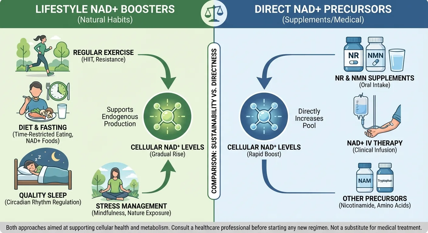 Comparison of lifestyle factors versus supplements for boosting NAD+ levels