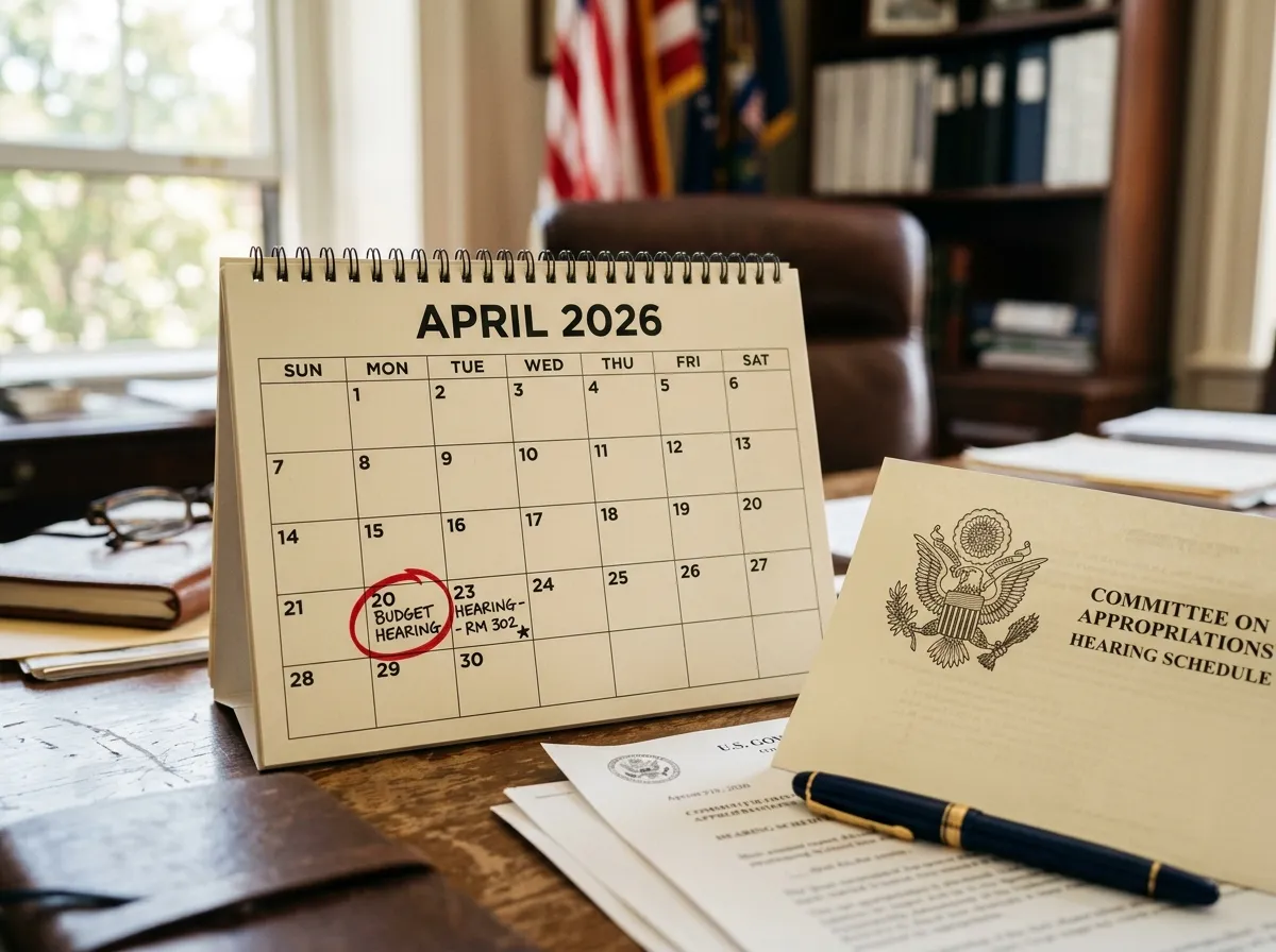 Calendar page showing April 20 2026 circled in red with U.S. government seal