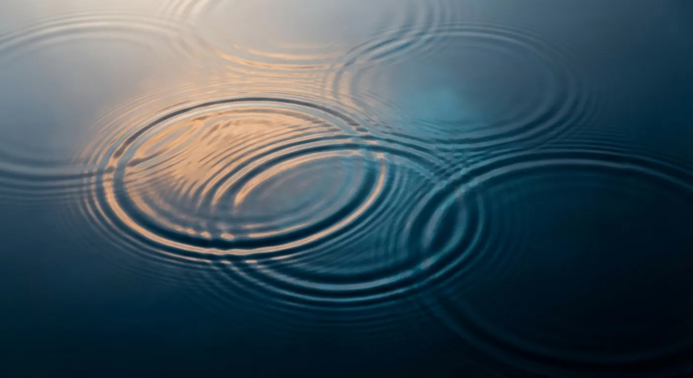 Interconnected ripples in water representing how emotions spread between people