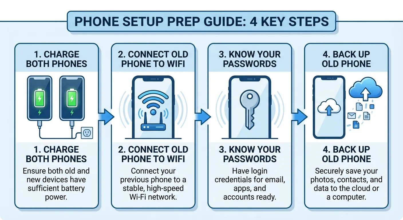 Preparation checklist for new phone setup