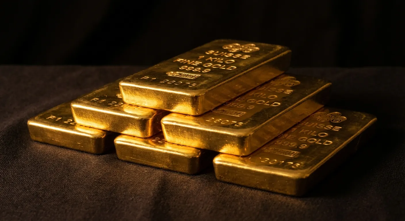 Gold bars stacked representing safe haven investment during uncertainty
