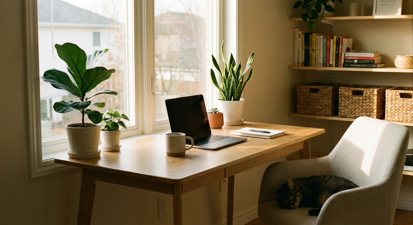 Clean, organized desk ready for a productive week ahead