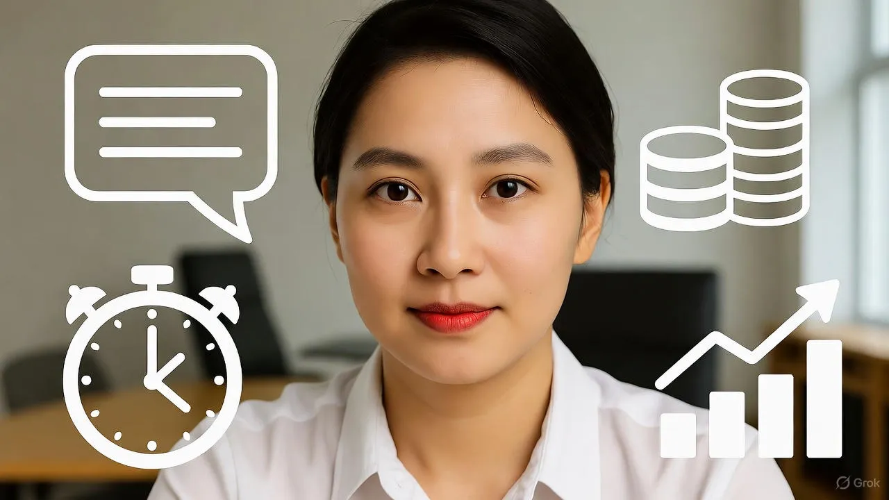 Professional confidently preparing for salary negotiation conversation