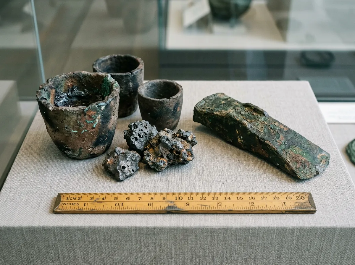 Bronze Age crucibles and slag artifacts excavated from the Semiyarka archaeological site