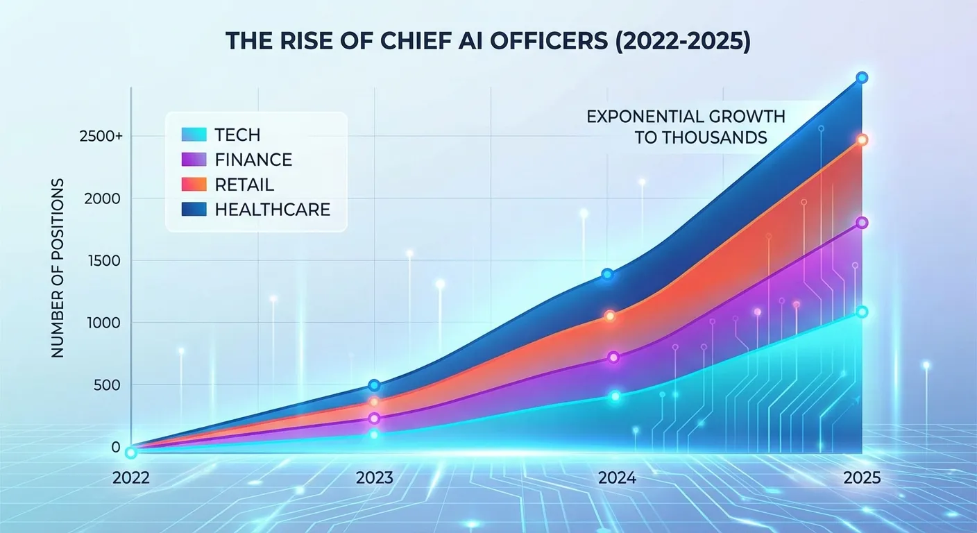 Graph showing growth of Chief AI Officer positions from 2022 to 2025