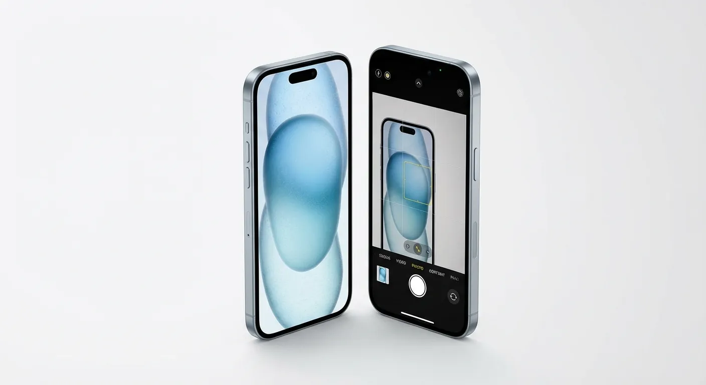 Two iPhones showing Quick Start transfer screen with swirling animation