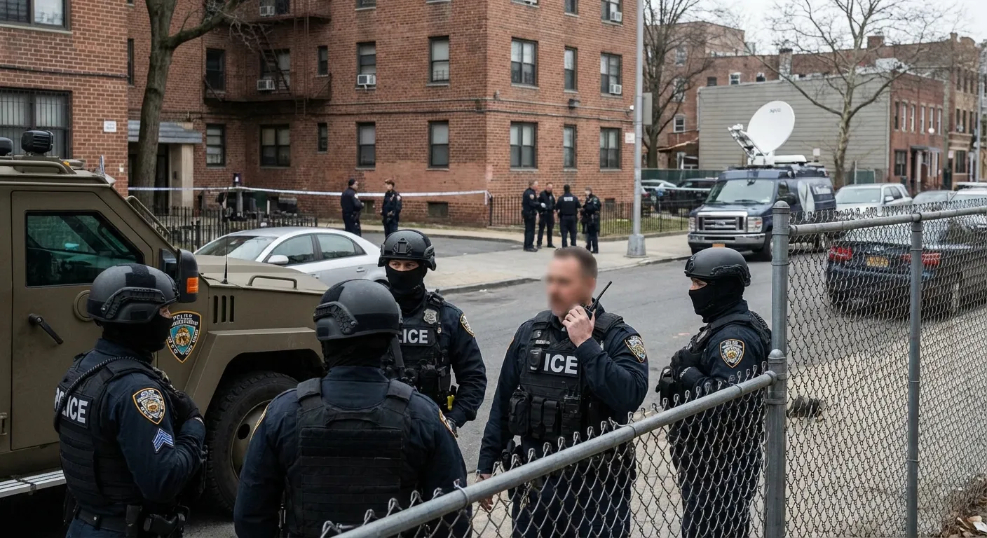 ICE federal agents at enforcement operation