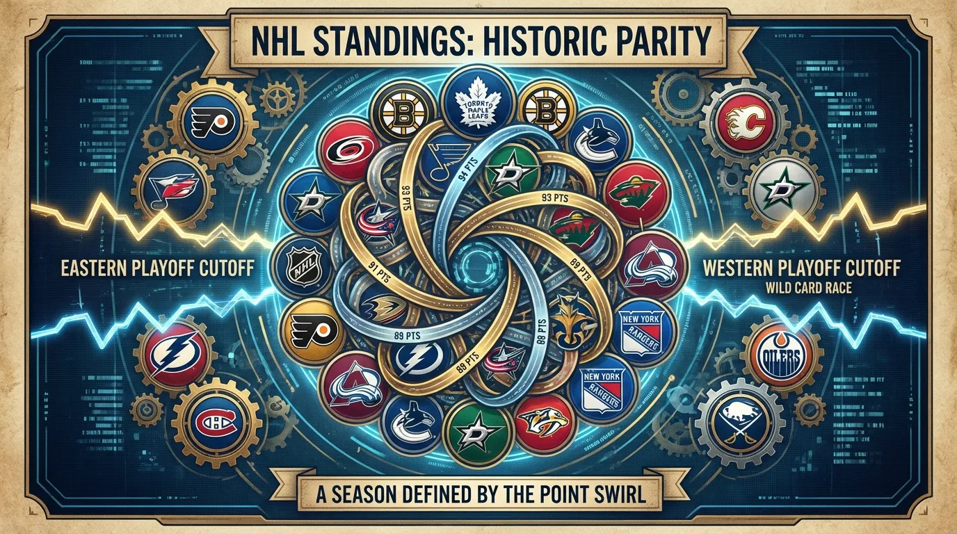 NHL teams bunched together in playoff standings visualization