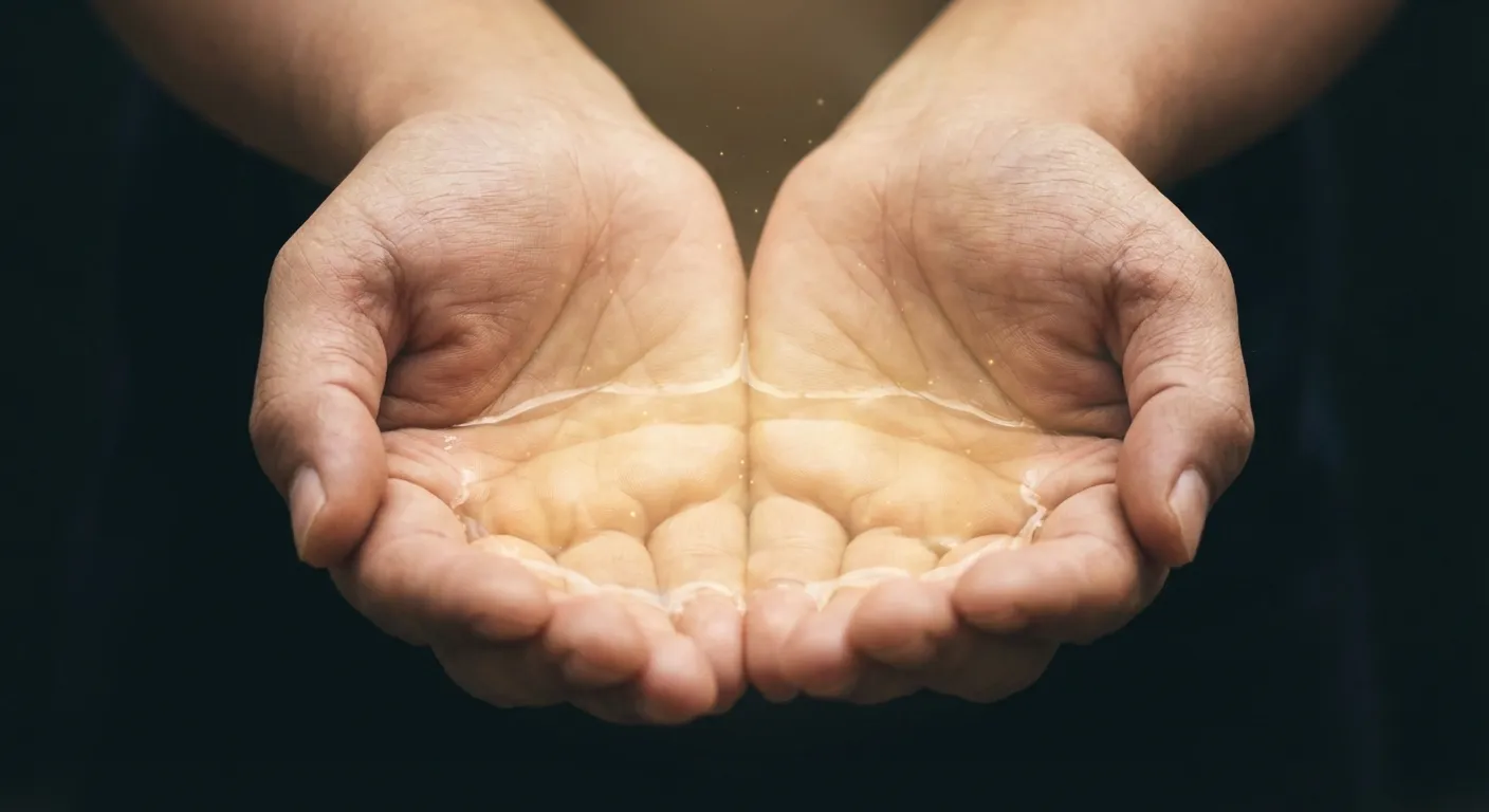 Open cupped hands holding soft light symbolizing the act of creating space for another