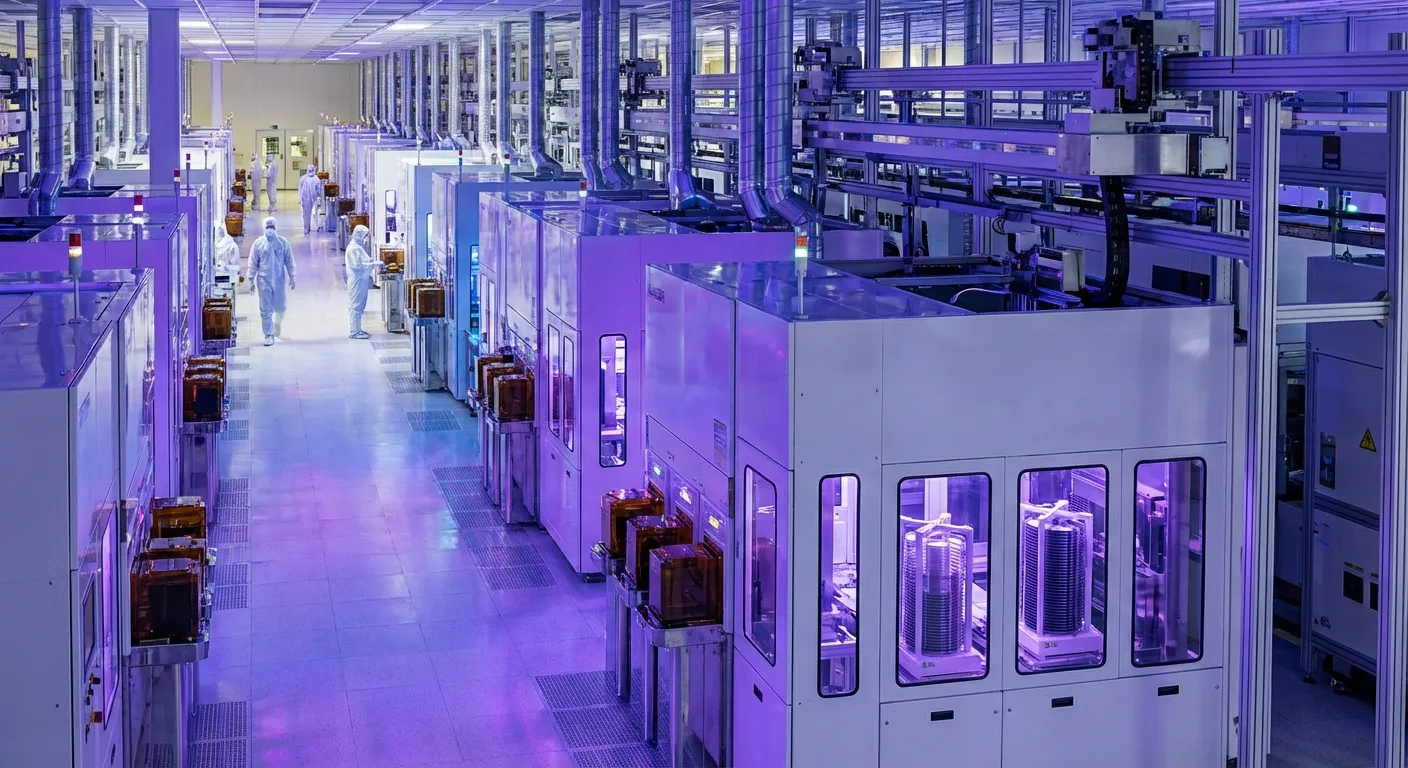 Semiconductor wafer manufacturing facility with advanced chip production equipment