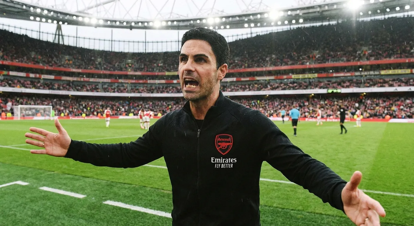 Mikel Arteta giving instructions from the touchline