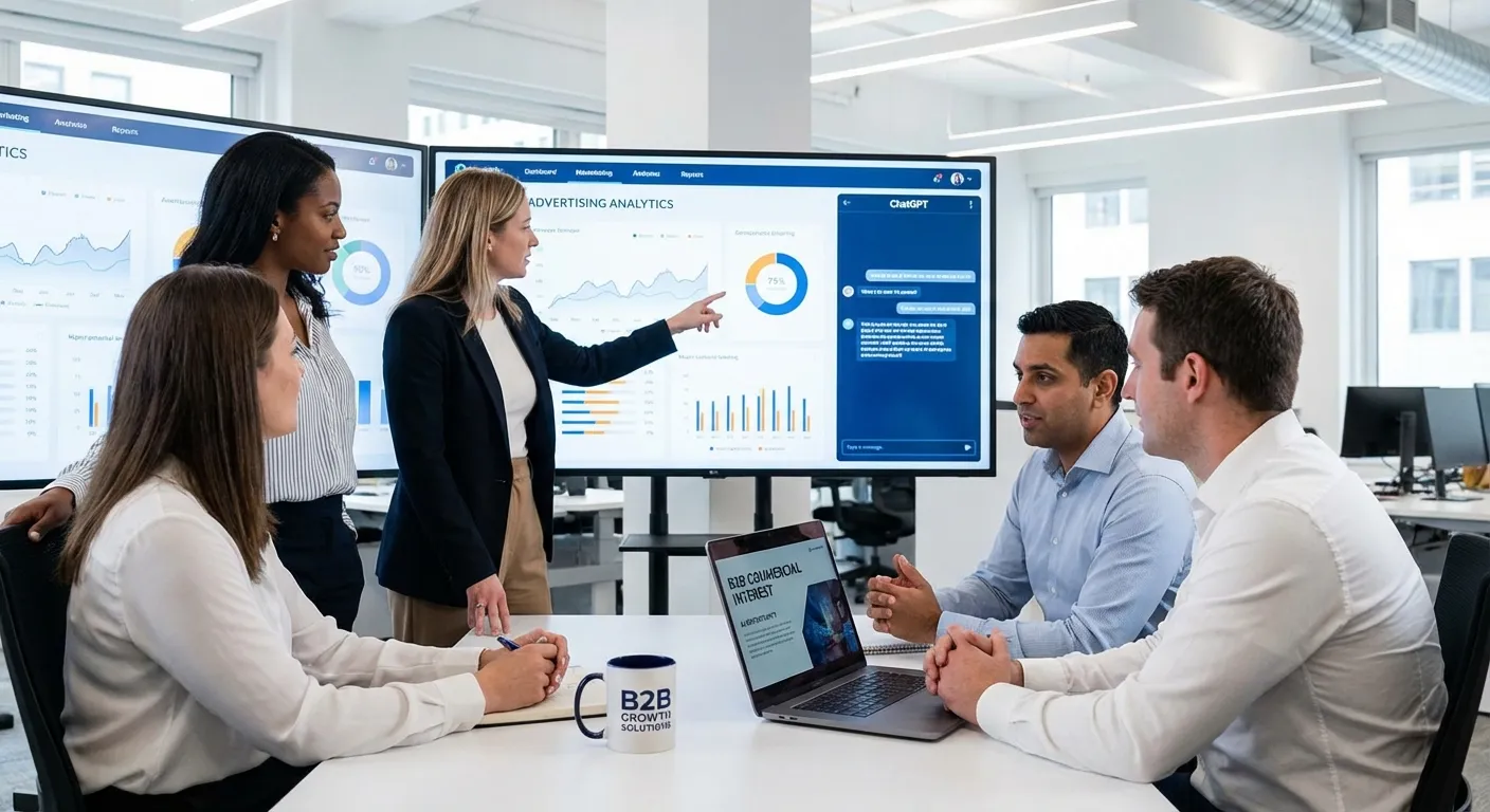 Digital advertising executives reviewing AI platform opportunities