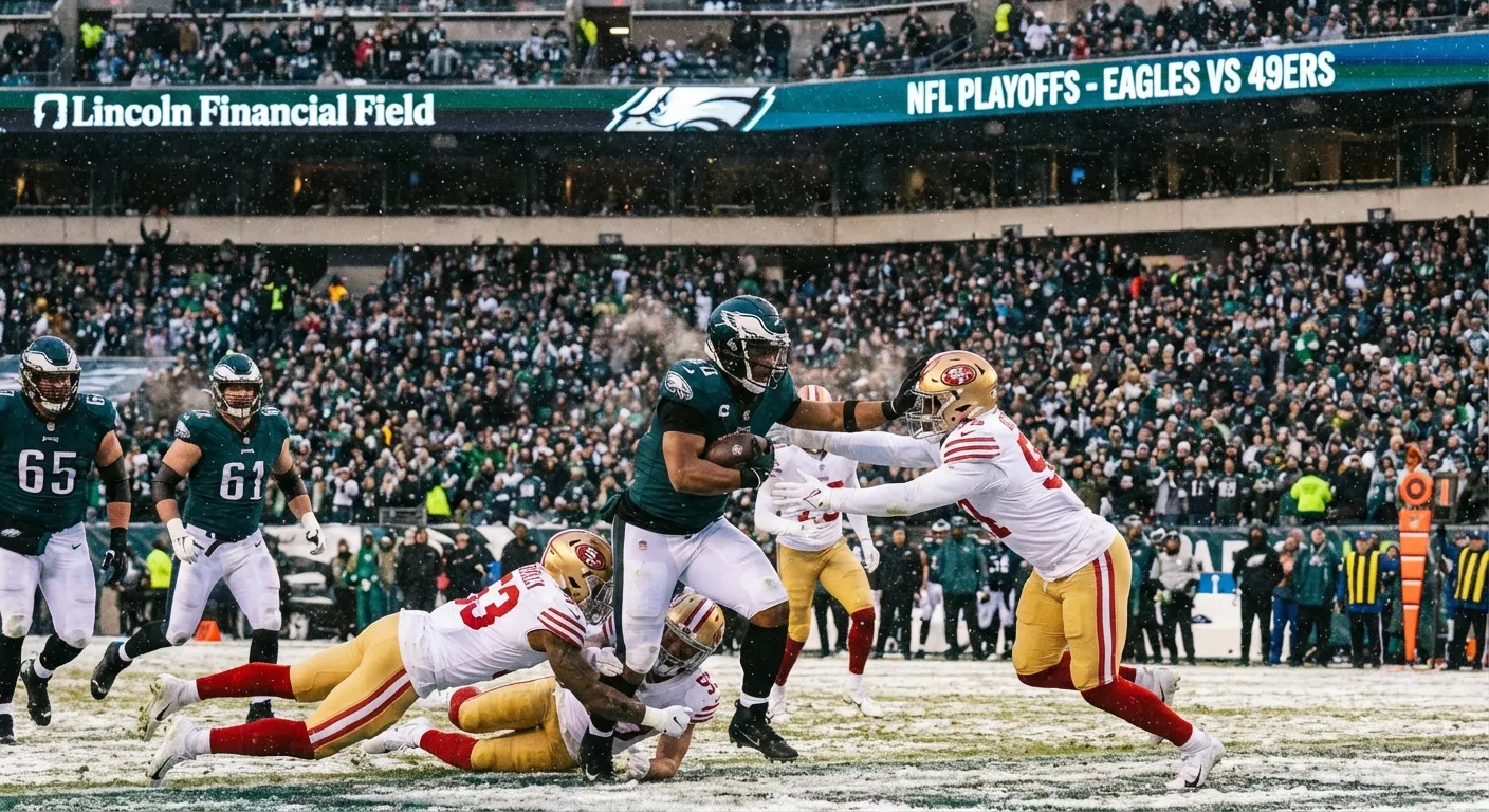Saquon Barkley running against 49ers defense