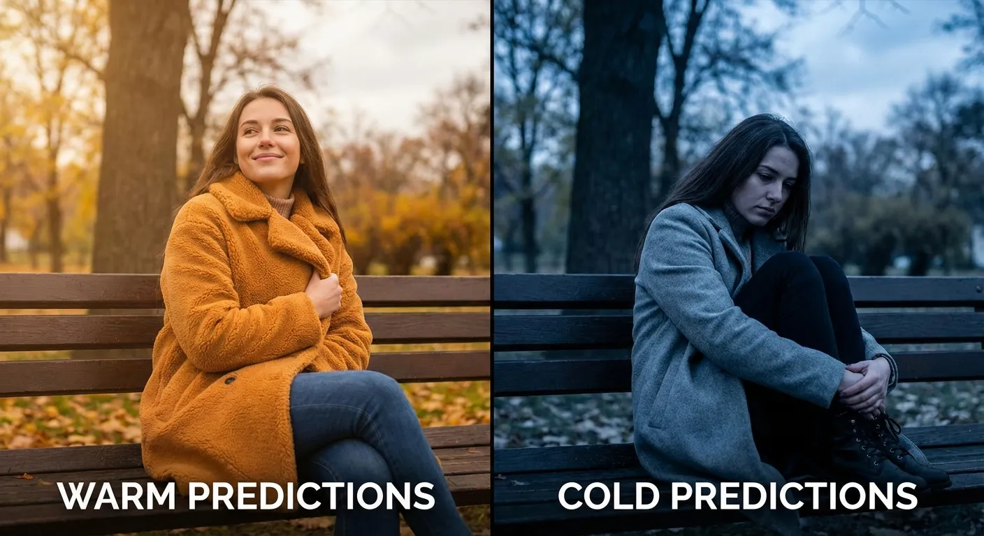 Person experiencing different emotional states in same physical environment