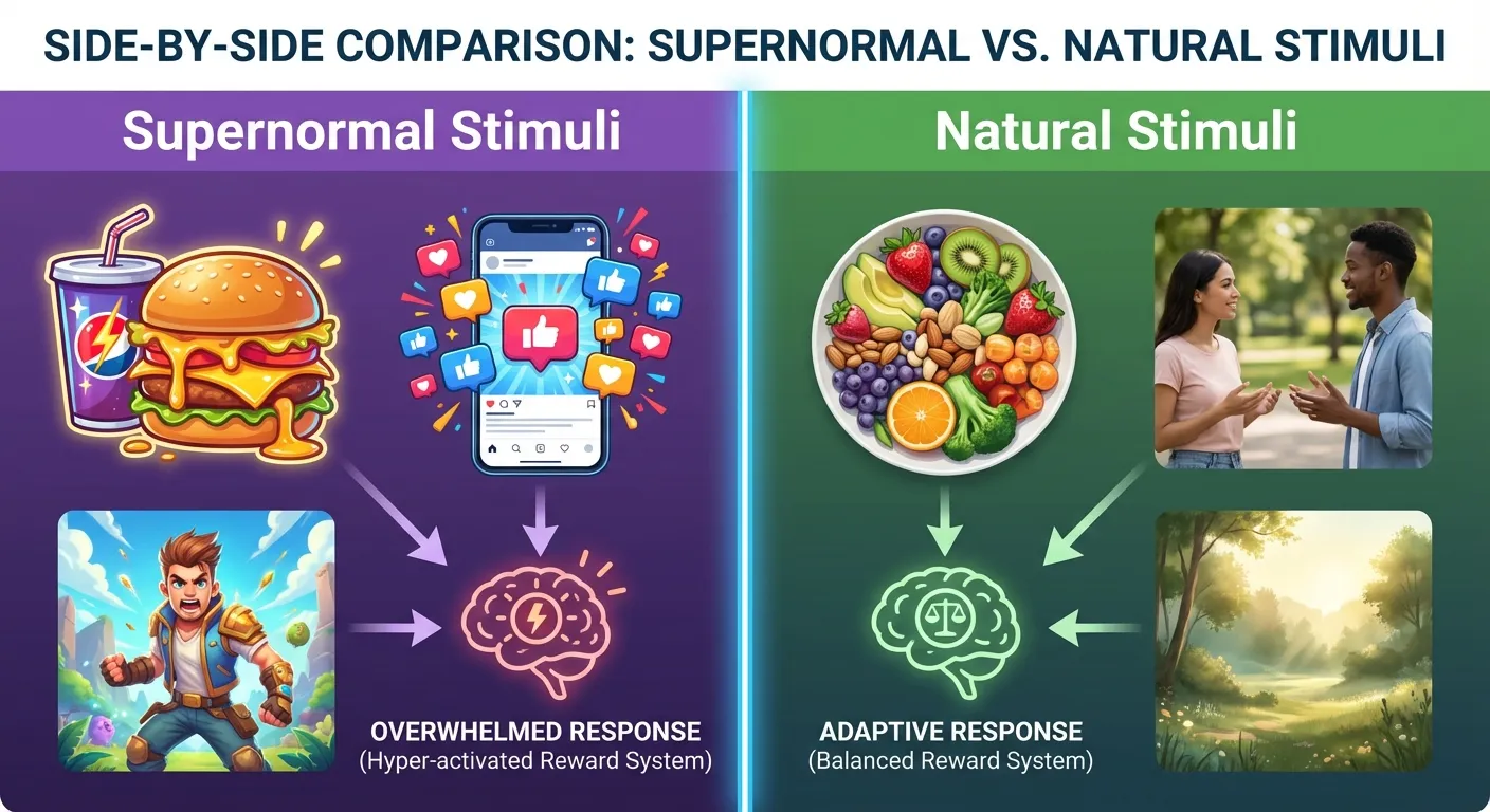 Comparison of high-stimulation activities versus naturally rewarding alternatives