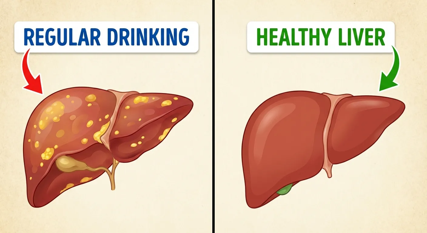Before and after comparison showing liver health improvement over three months