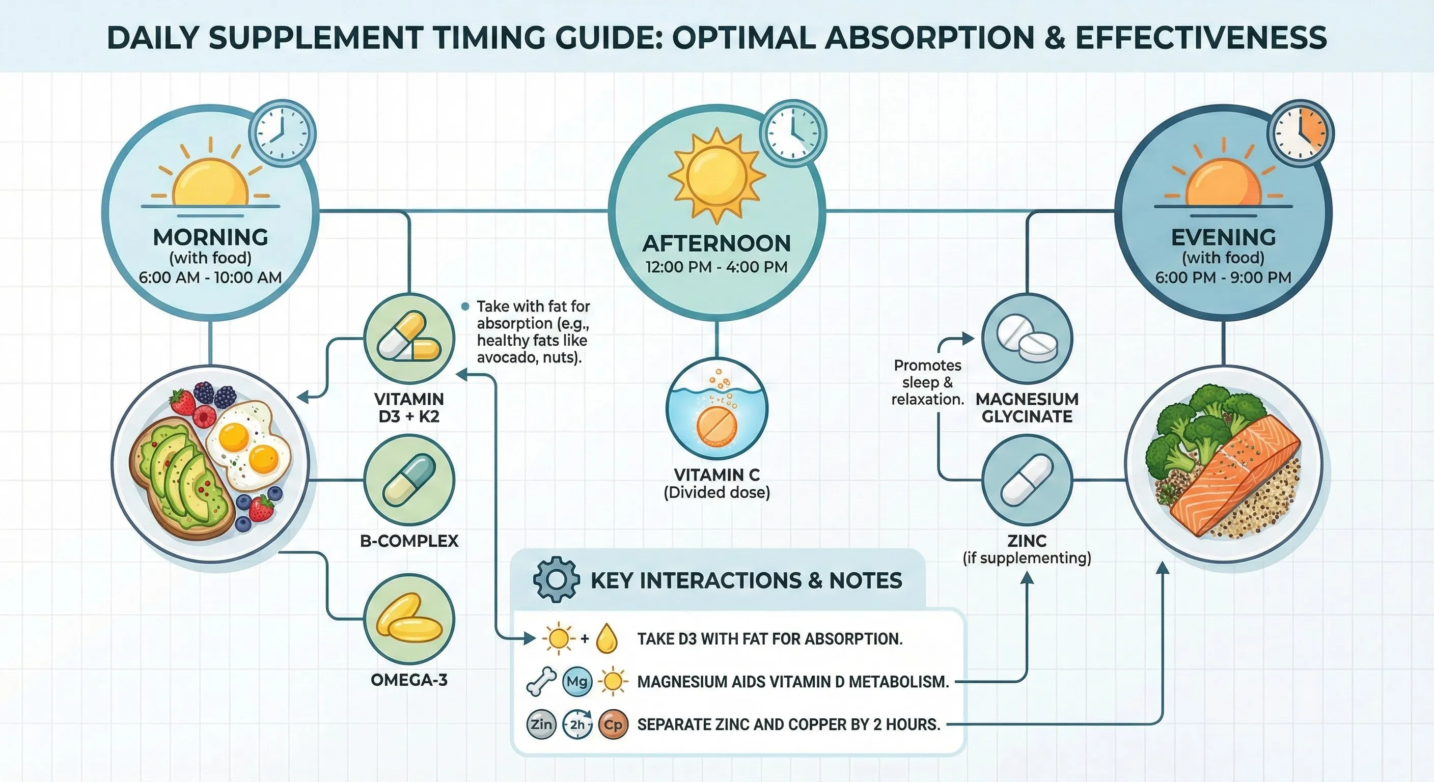 Winter supplement protocol showing timing and combinations