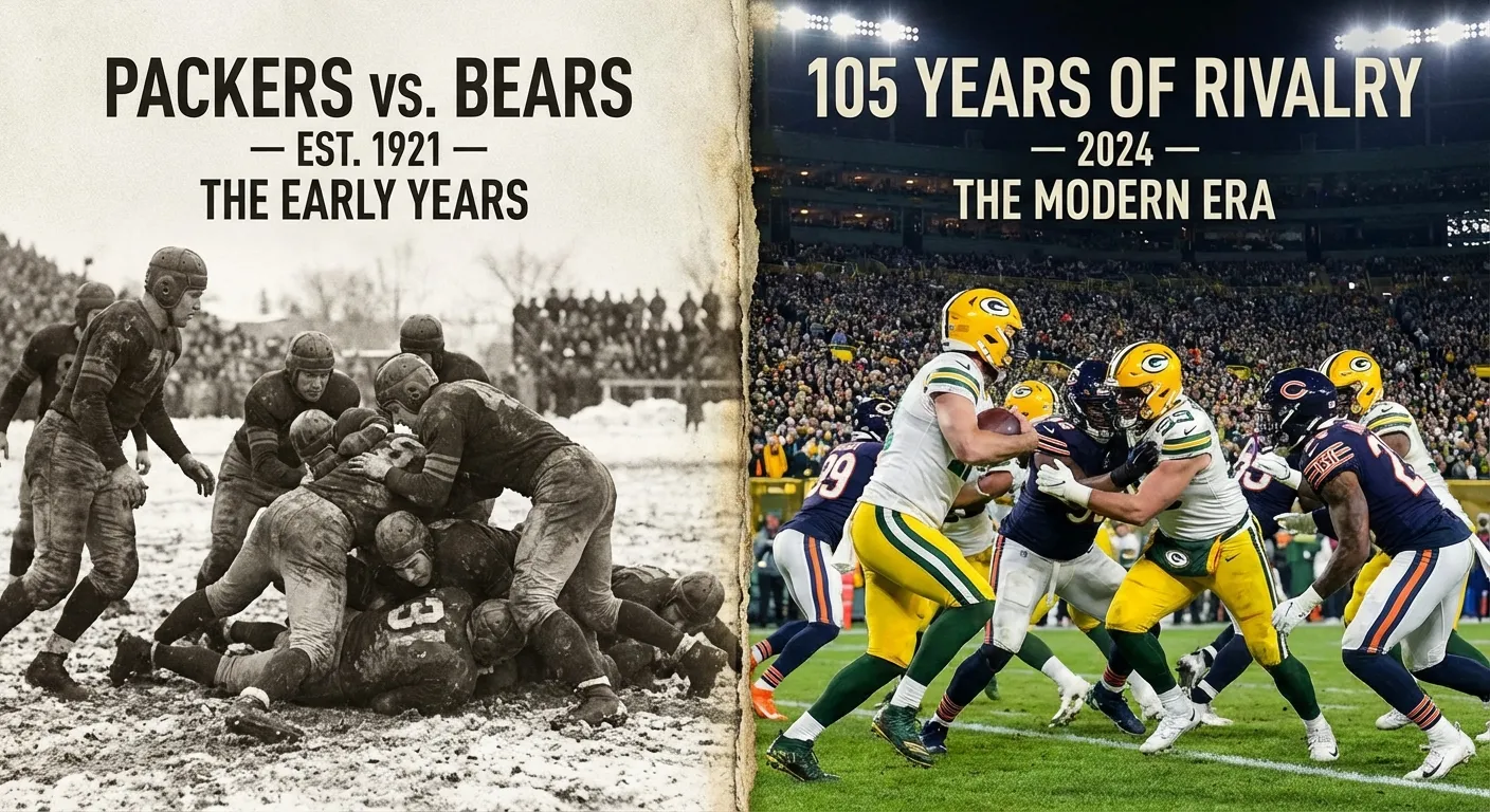 Historic photo of Packers vs Bears from earlier NFL era