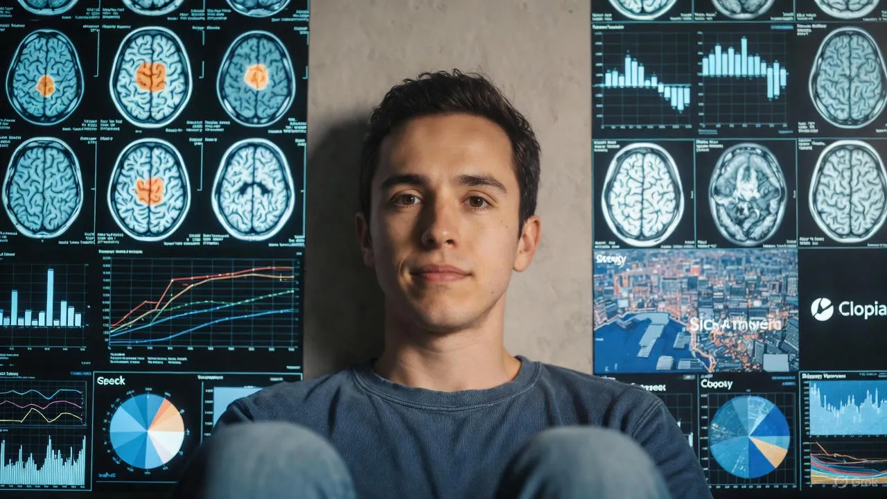 Person sitting peacefully in a minimalist room, taking a break from technology with phone placed aside