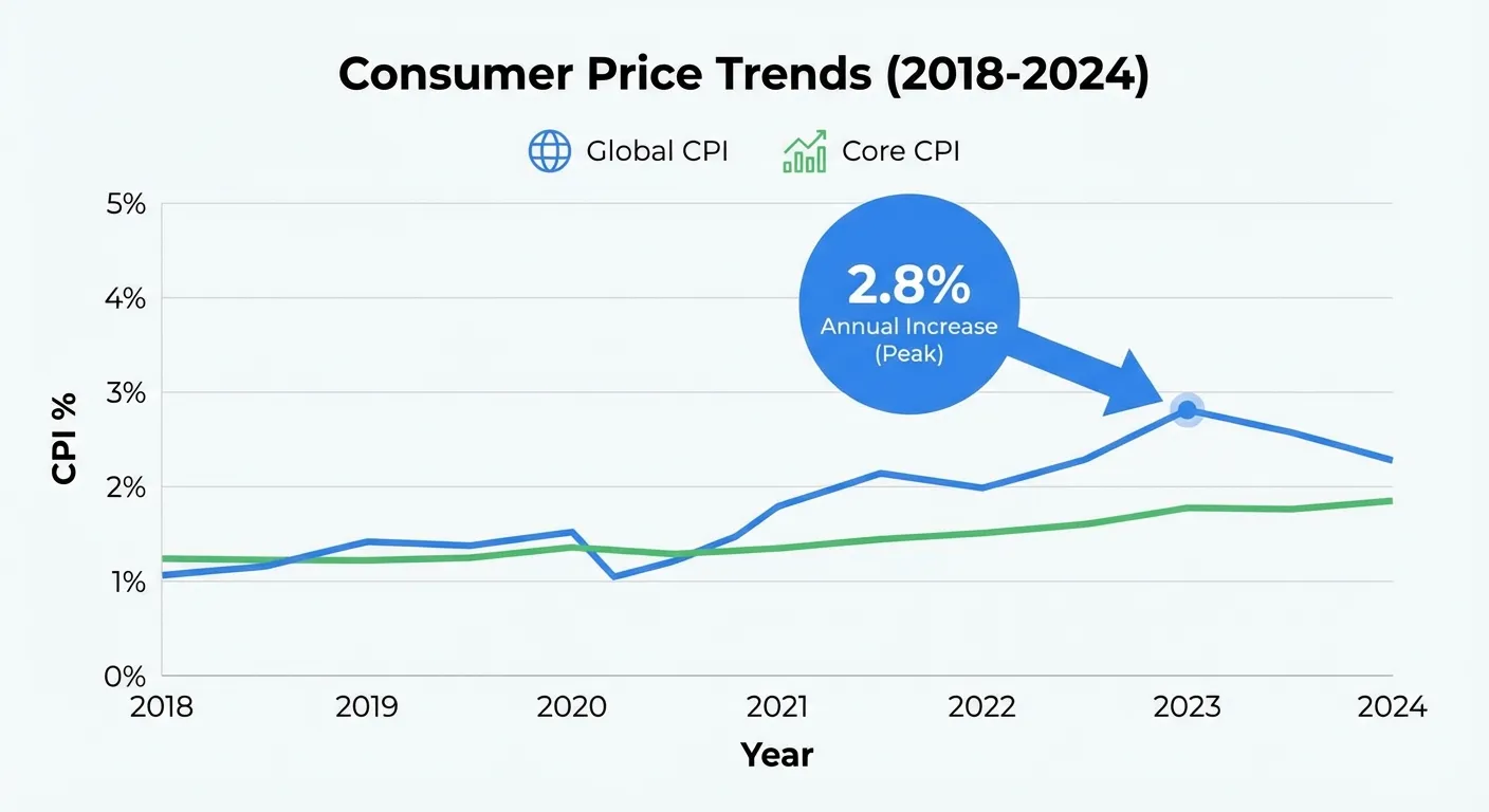 Inflation chart showing consumer price trends over several years