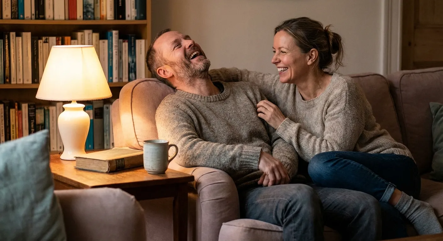 Two people sharing a warm moment, suggesting a relationship improved by honest communication