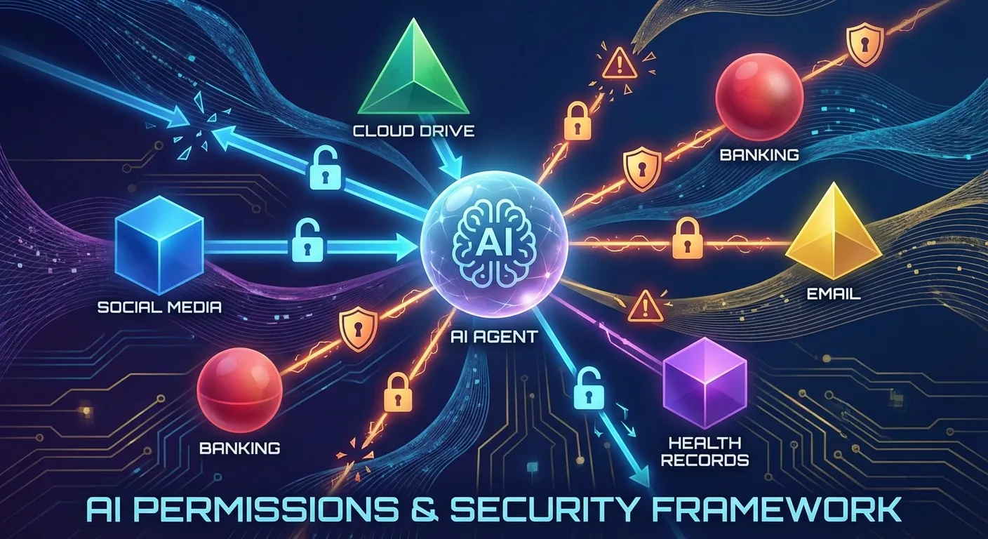 Security visualization showing AI agent permissions and access controls
