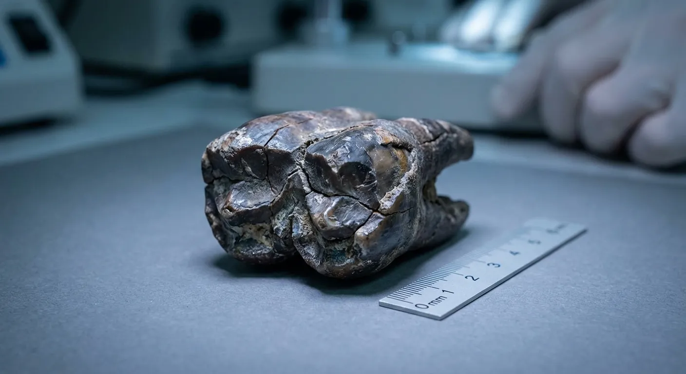 Ancient dire wolf tooth specimen used for DNA extraction