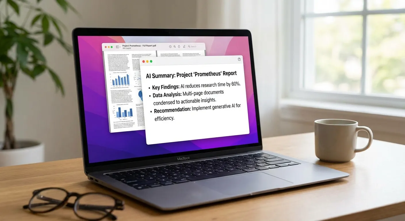 AI tool being used to summarize a long document