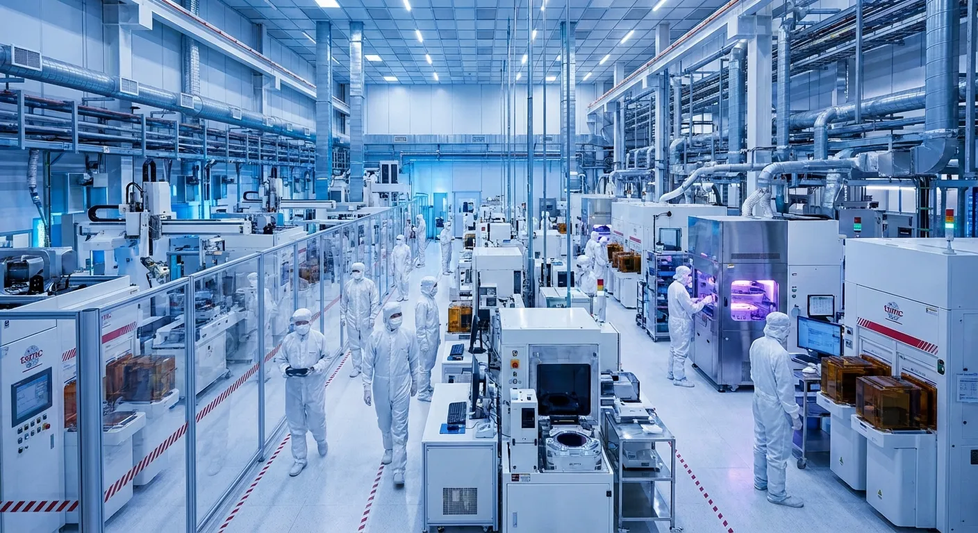 Semiconductor manufacturing facility with advanced chip production equipment