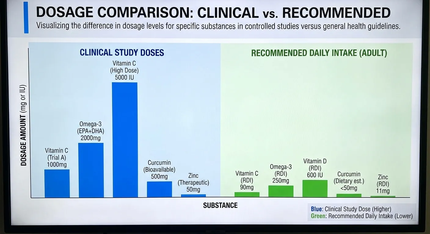 Comparison of therapeutic doses versus commercial product doses for lion's mane and other functional mushrooms