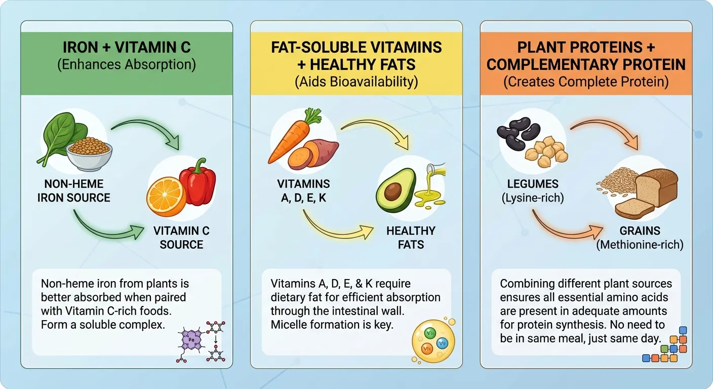 Visual guide to nutrient pairing strategies for enhanced absorption