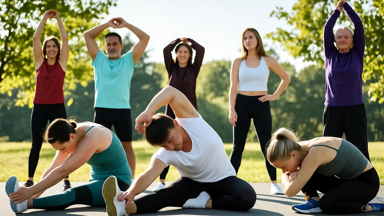 Person performing hip flexor stretch in natural light with proper form