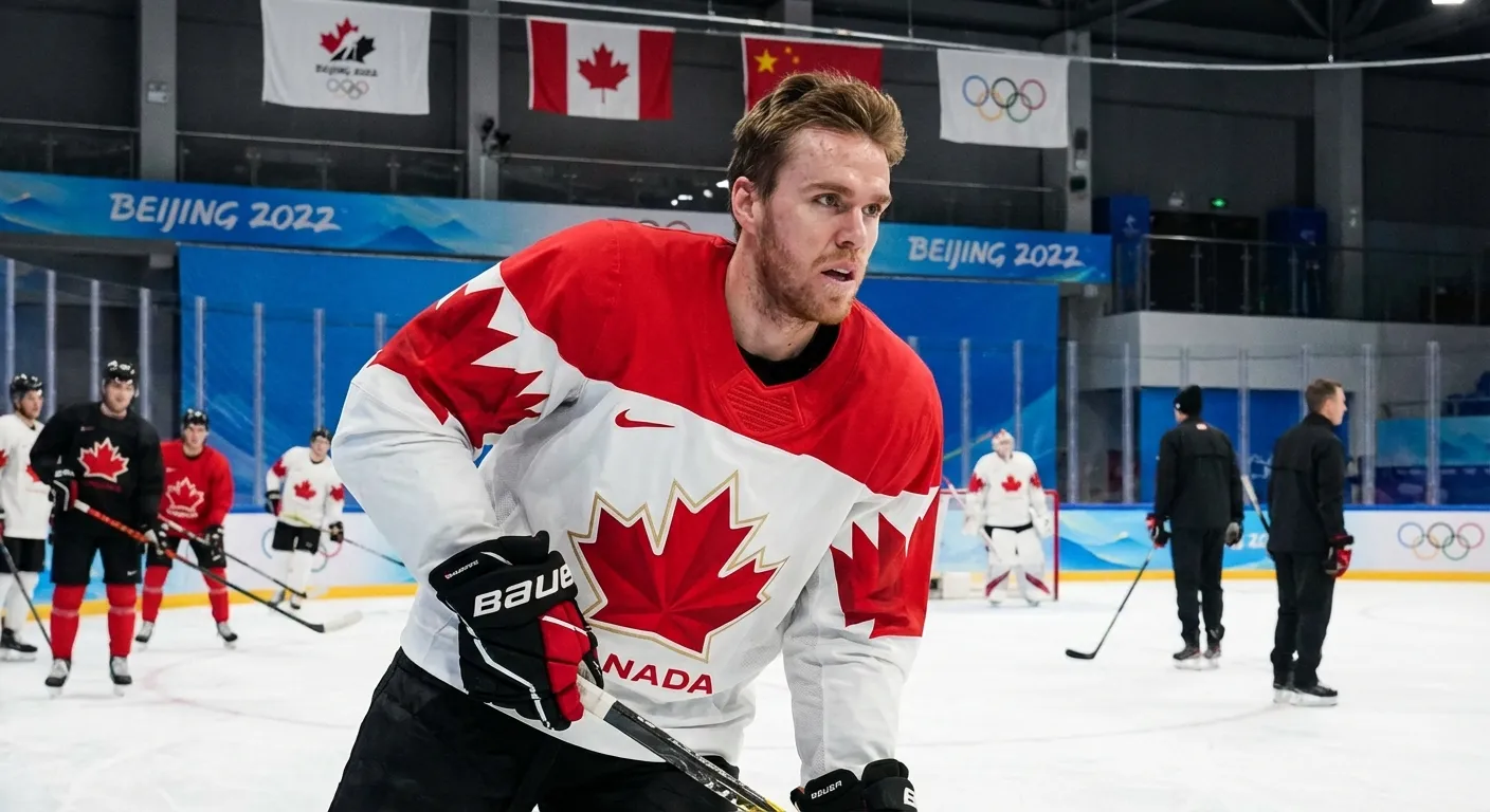 Connor McDavid in Team Canada Olympic hockey jersey