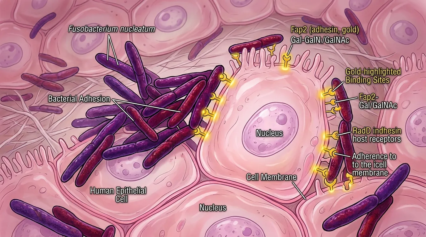 Microscopic view of rod-shaped bacteria interacting with human tissue cells