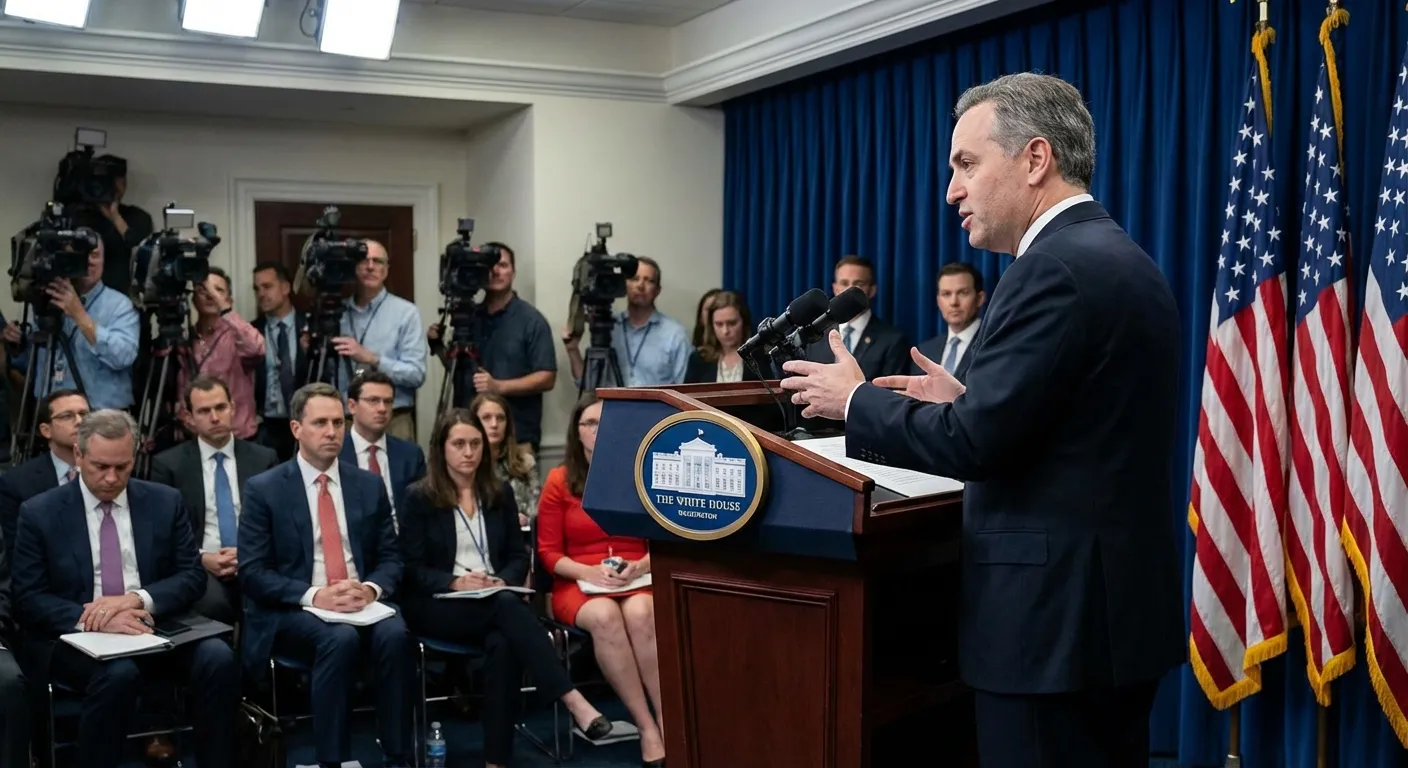 David Sacks White House AI czar speaking at a podium about tech policy