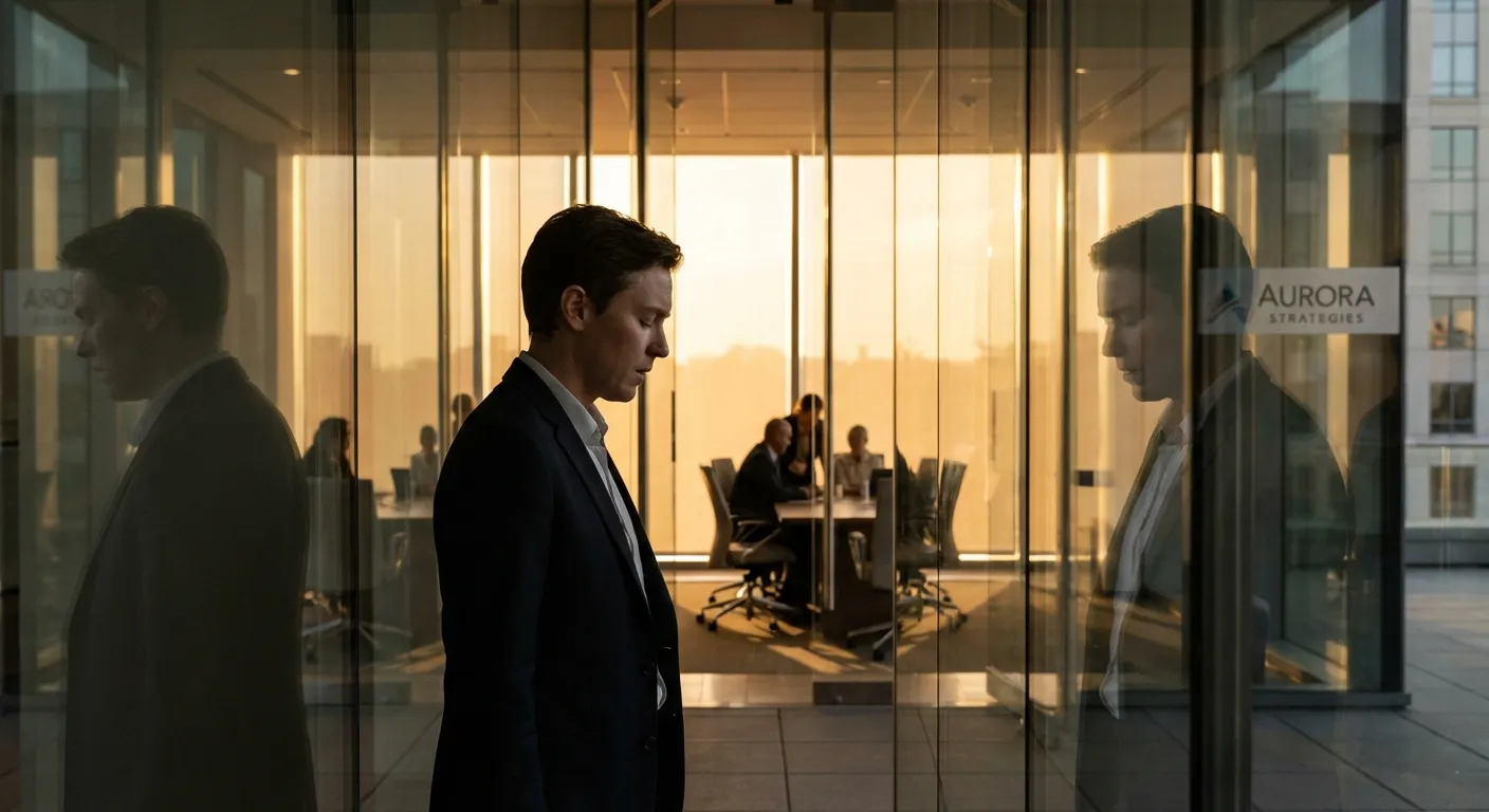 Person gathering courage before important workplace conversation