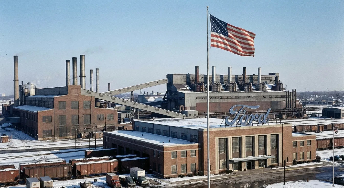 Ford Rouge Complex exterior showing massive manufacturing facility