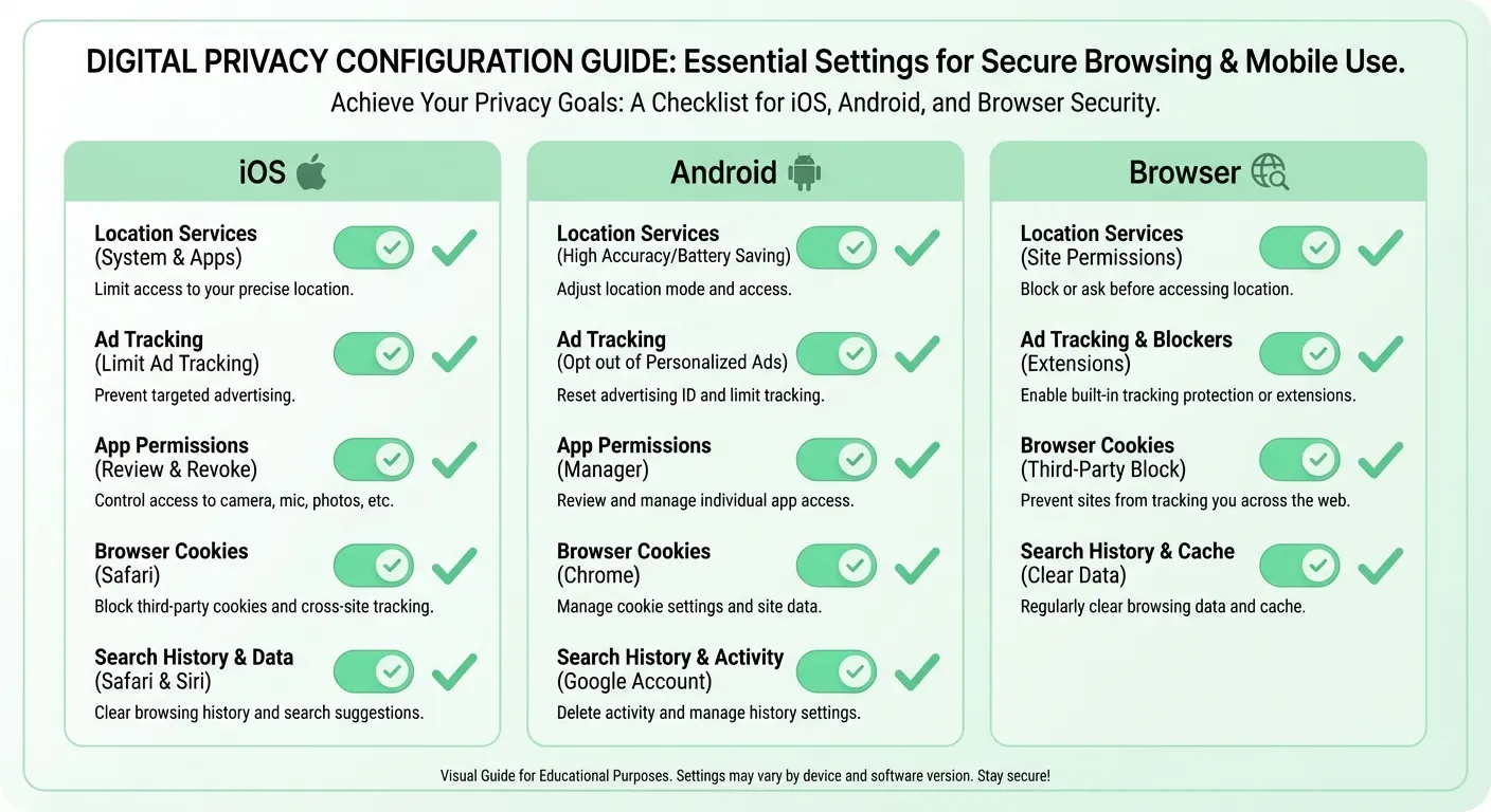 Checklist of essential privacy settings across devices
