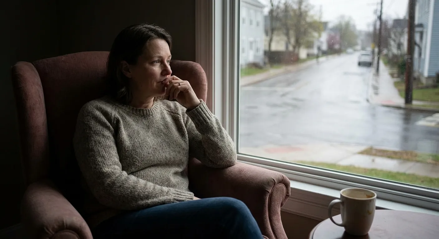 Person in contemplation recognizing something important about a relationship