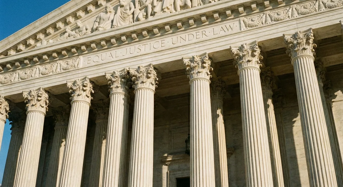 Supreme Court building representing the judicial challenges to executive orders