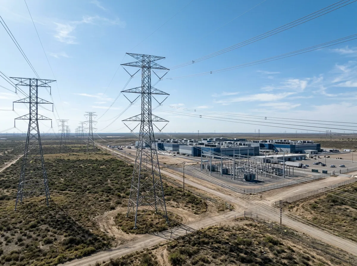 Power grid infrastructure near a data center facility