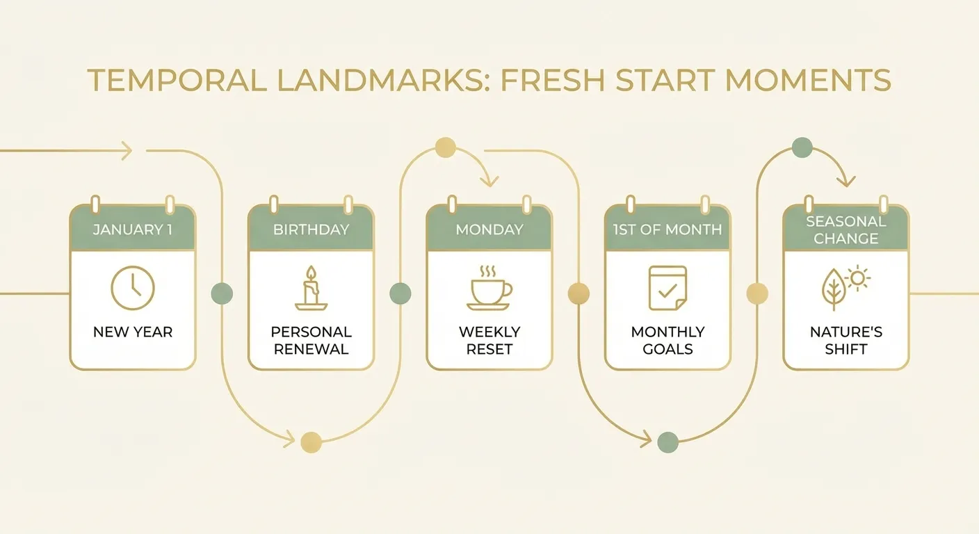 Calendar pages turning with highlighted dates representing temporal landmarks