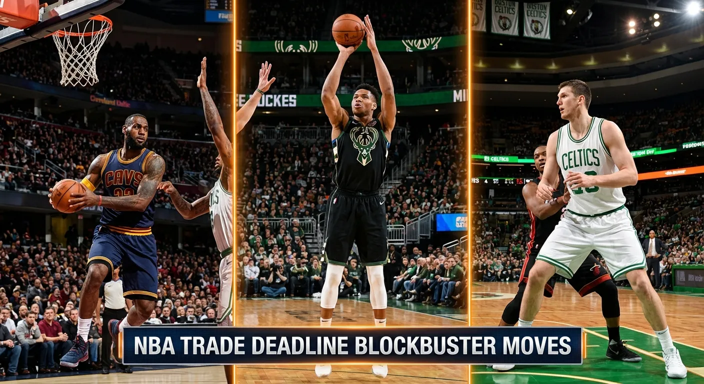 NBA players from multiple teams during a heated game with a packed arena