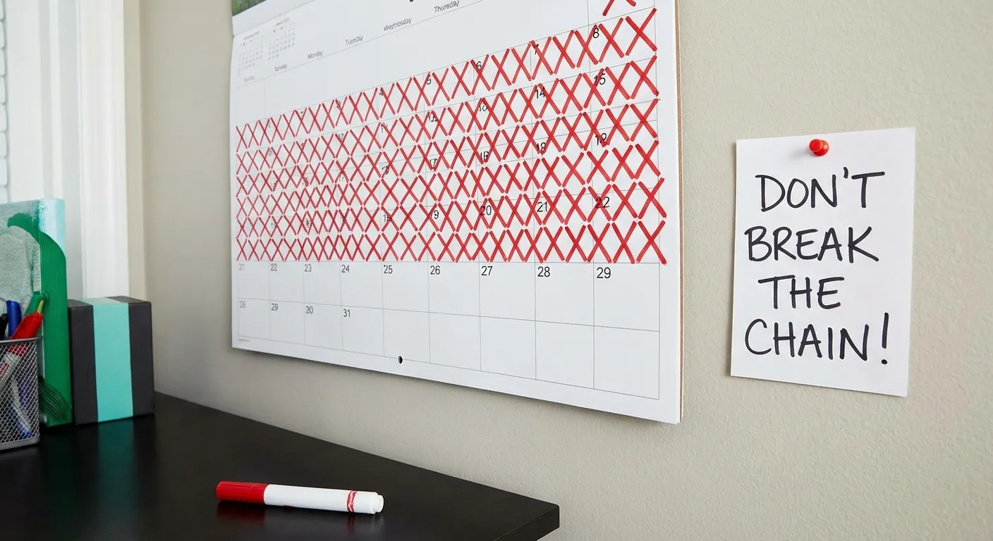 Chain of paper clips linked together representing consistency over time