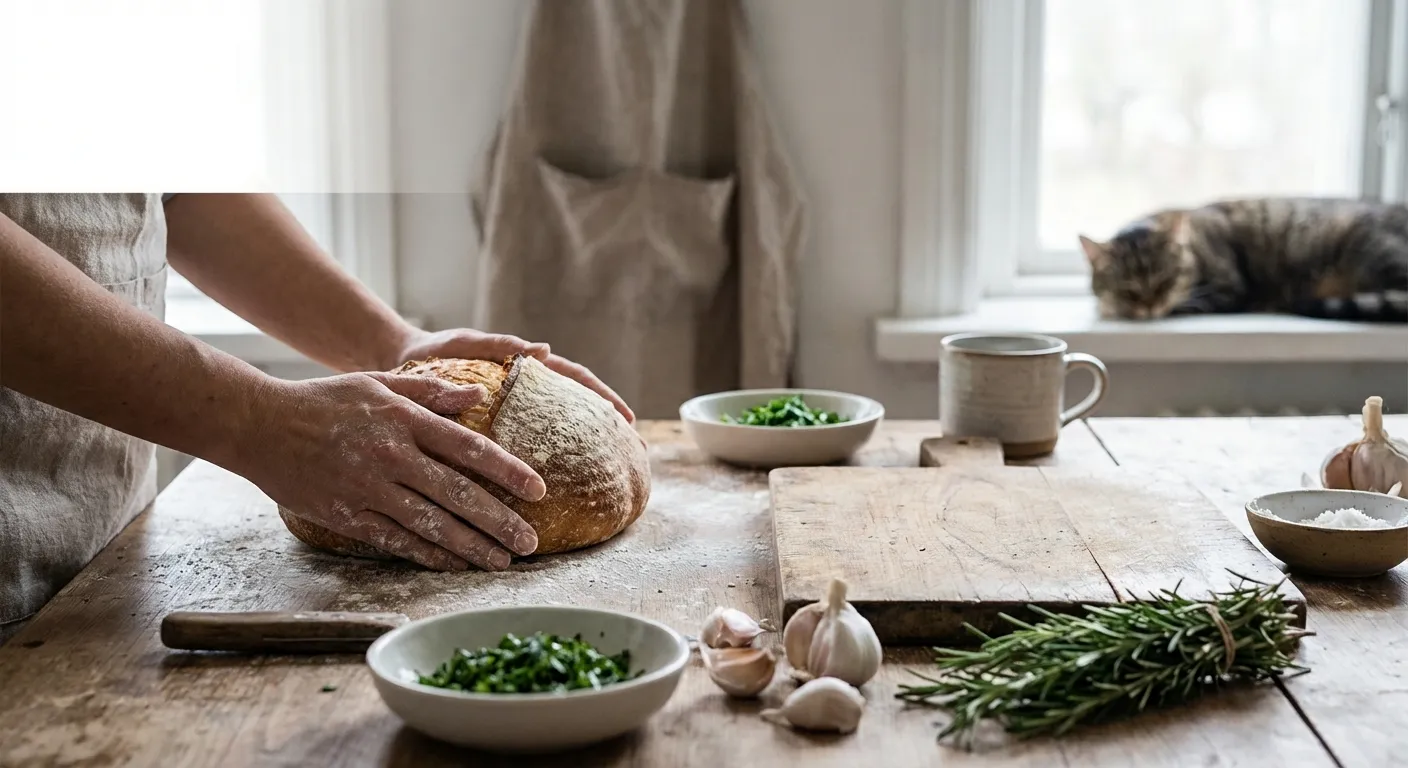 Hands preparing fresh ingredients with care and attention