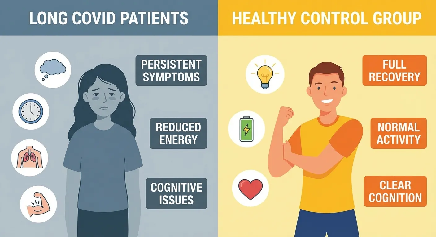 Comparison chart showing EBV reactivation rates in long COVID patients versus recovered controls