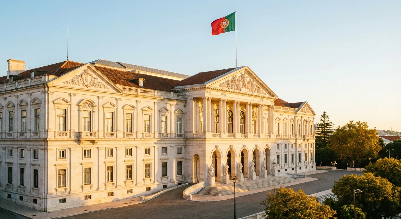 Portuguese parliament building in Lisbon representing democratic institutions