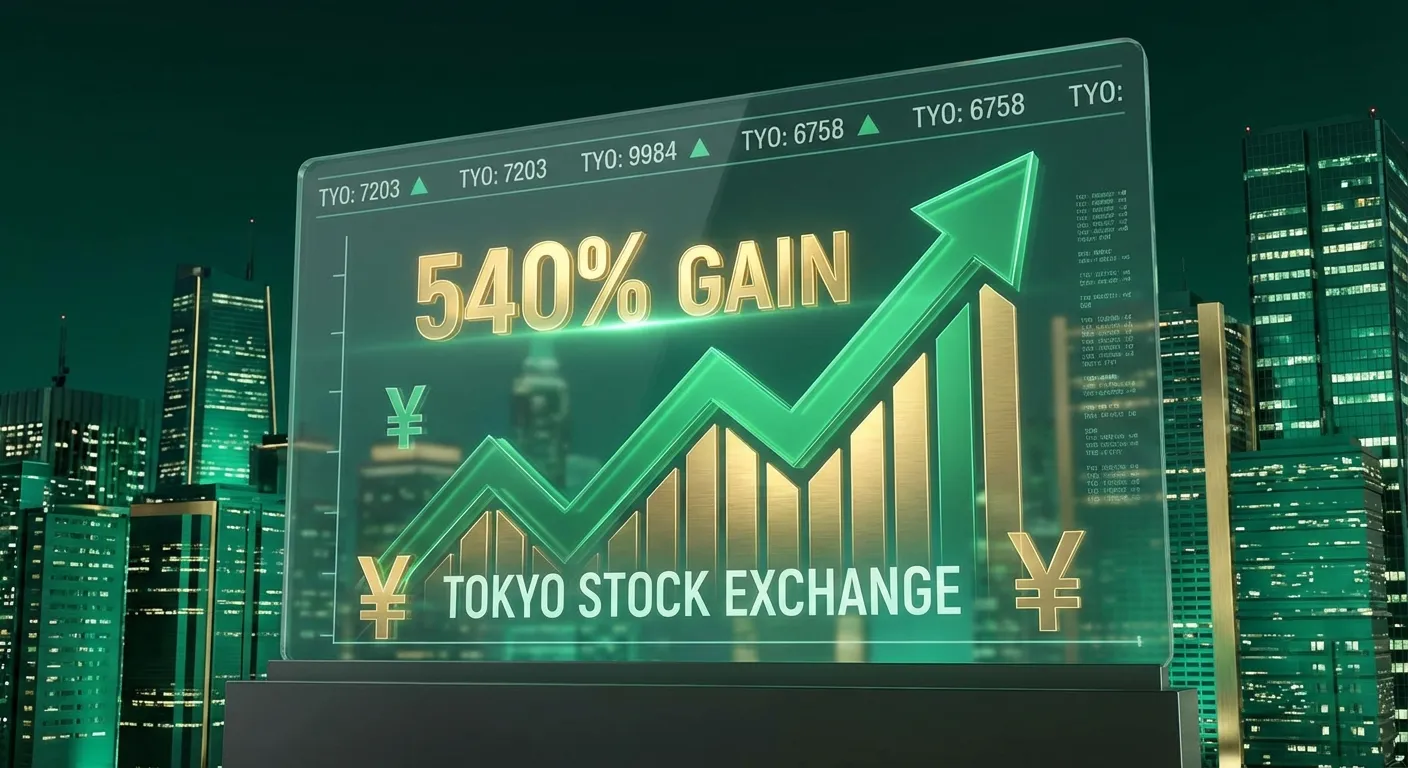 Stock market trading floor screens showing dramatic gains