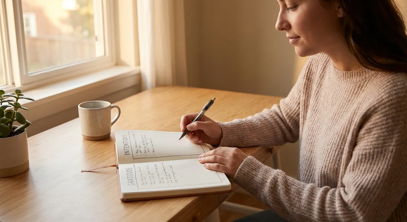 Person journaling to separate productive planning from unproductive worry