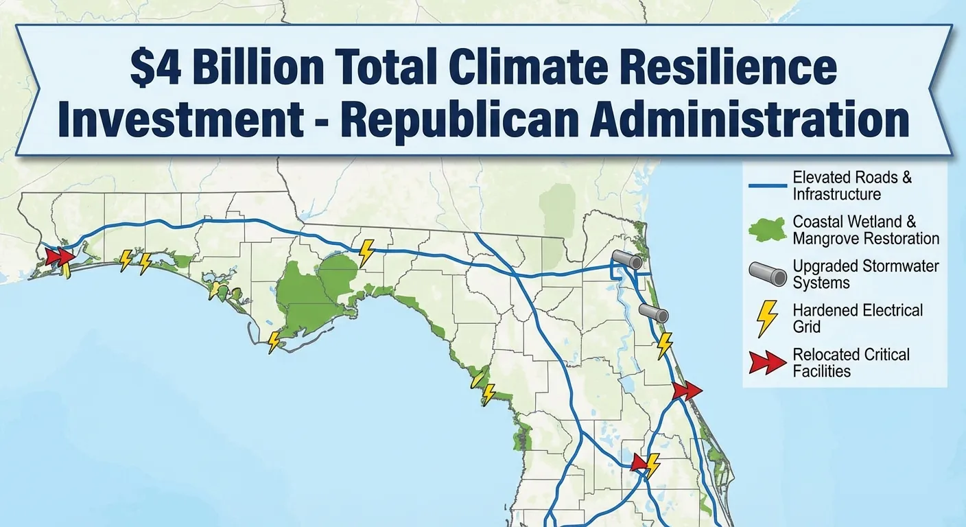 Map showing Florida's $4 billion climate resilience investments across the state